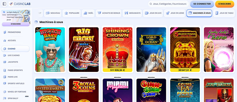 Les machines a sous casinolab machines a sous